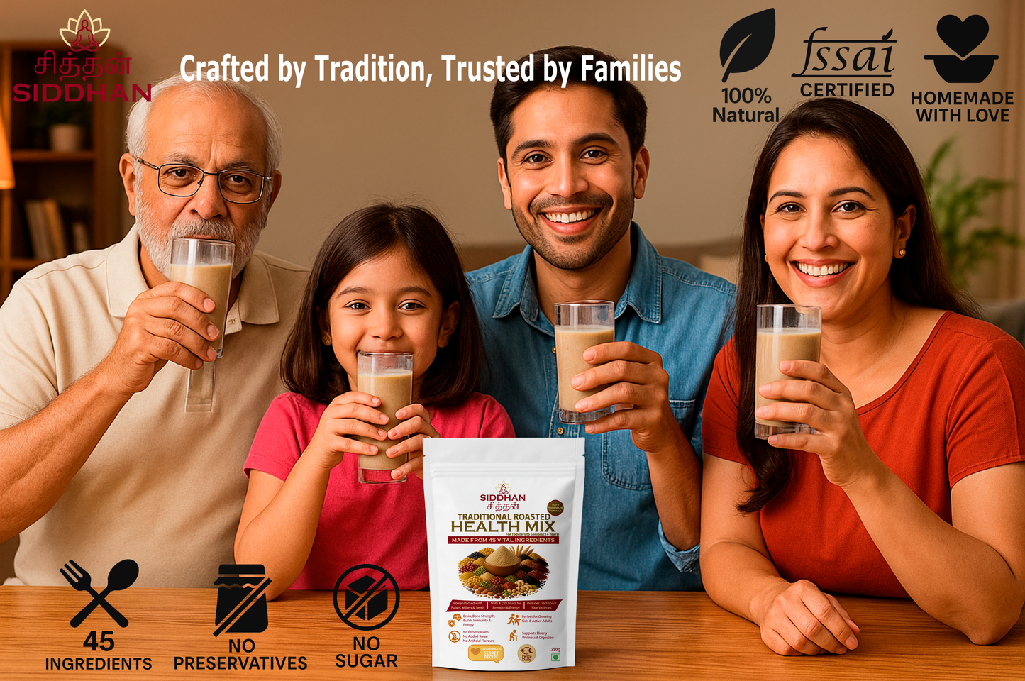 SIDDHAN Mapla Samba Porridge Mix – 100% Natural & Traditional Health Mix (No Sugar, No Preservatives) - 250g